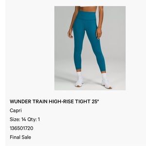 Wunder Train High Rise Tight 25” - Capri Size 14